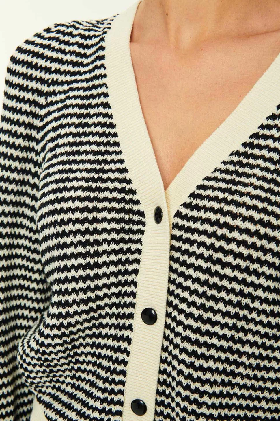 Azelie Creme/Noir Cardigan | Des Petits Hauts Shop