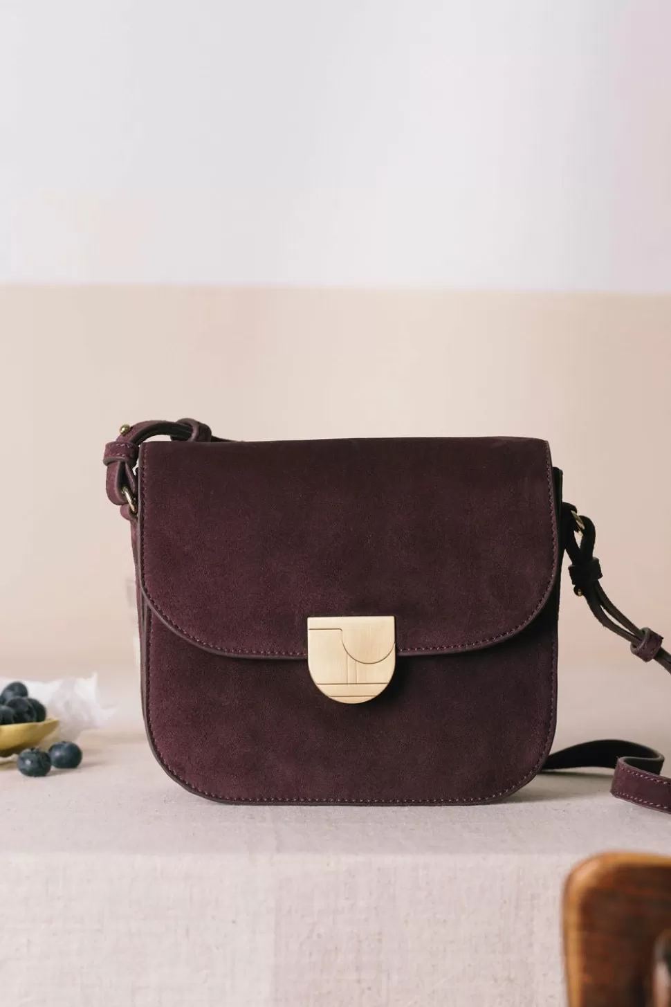 Lenny Bag In Purple / Burgundy Leather | Des Petits Hauts Outlet