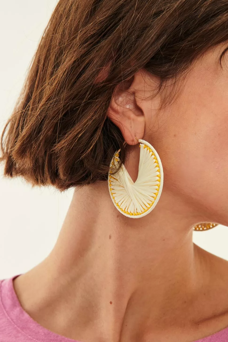 Pitchata Ecru/Mimosa Earrings | Des Petits Hauts Flash Sale