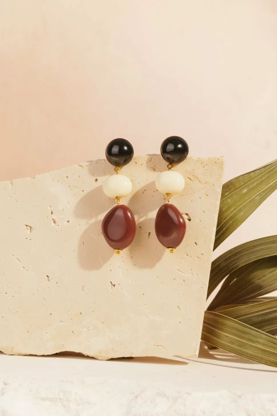 Prema Pecan/Ecru Earrings | Des Petits Hauts Clearance