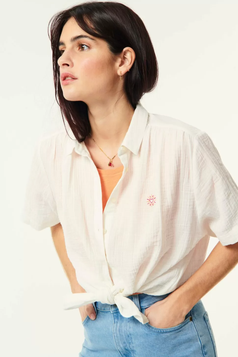 Rosy Ecru Shirt | Des Petits Hauts Store