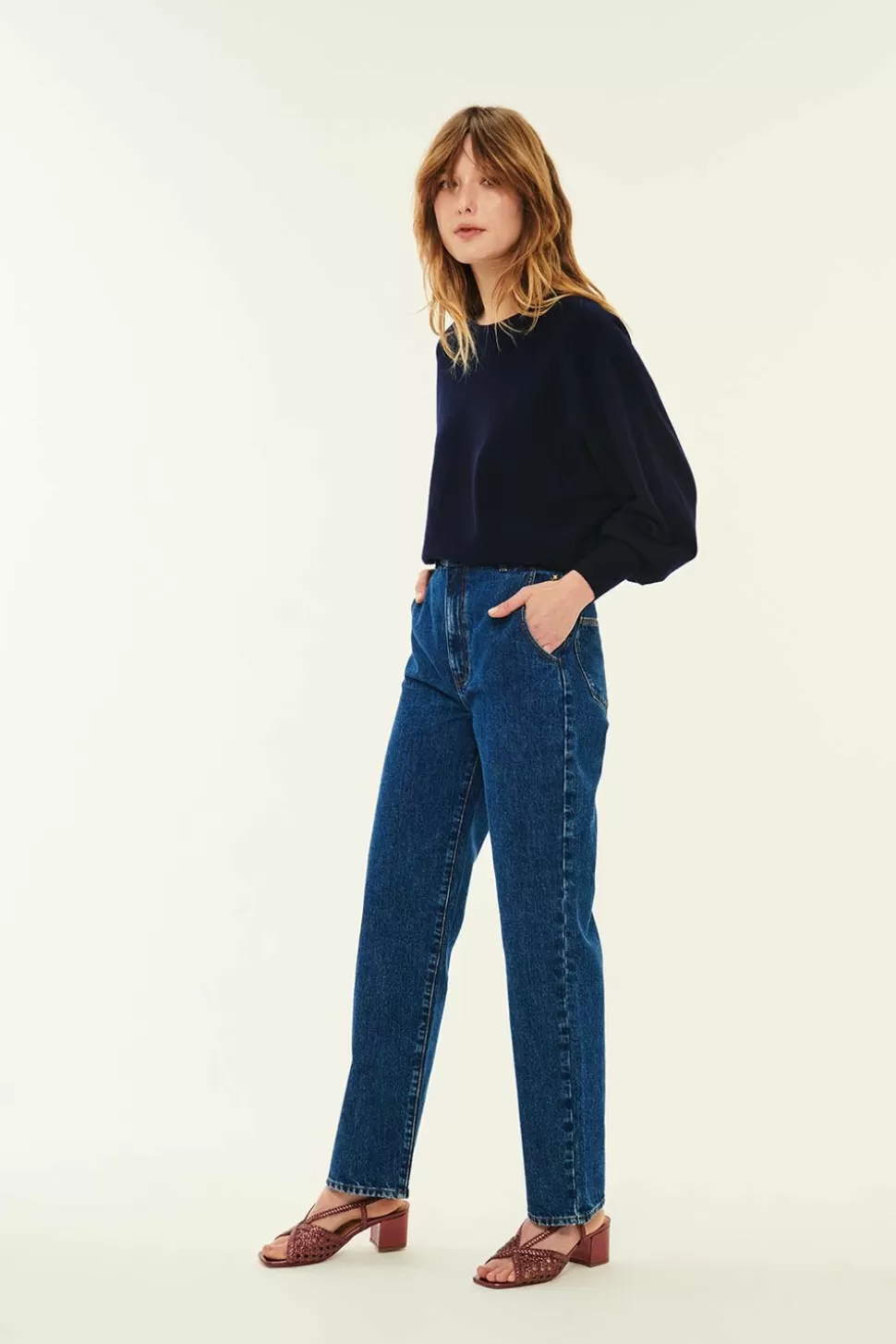 Stonewashed Blue Denim Loumi Jeans | Des Petits Hauts Outlet